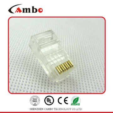 Fabriqué en Chine CAT5E / CAT6 Câble de réseau solide Stranded 8P8C sans blindage / blindé Module plaqué or rj45